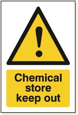 DBG CHEMICAL STORE Sign 360x240mm (Self Adhesive) - Pack of 1