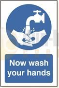 DBG WASH YOUR HANDS Sign 360x240mm (Self Adhesive) - Pack of 1