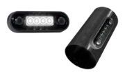 DBG 4-LED Marker Light | Front (White) | Dark Housing | 84mm | Fly Lead | 12/24V - [386.073BD]