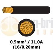 DBG Single Core High Temp Thinwall PVC Automotive Cable 16/0.20 0.5mm² 11.0A - BLACK - 500m - 540.4100HT/500B