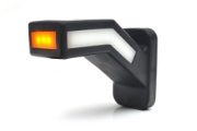 WAS W168.2 Series LED RIGHT End-Outline Marker Light w/ Side - Full 60° Short Stalk | Fly Lead [1167P]