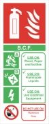 DBG BCF FIRE EXTINGUISHER Sign 250x100mm (Self Adhesive) - Pack of 1