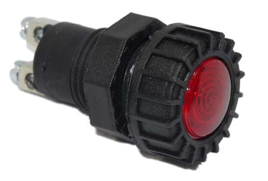 Screw-Fit Warning Lights | Ø17.2mm Hole | Red | 12V | Cable Entry | Pack of 1 - [210.059]