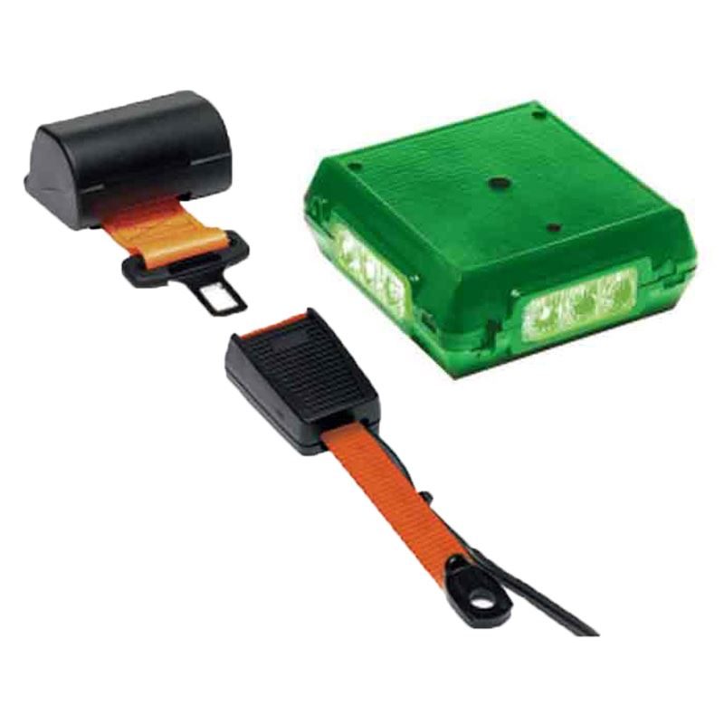 Amber Valley AVSBW2LEDG Flexible Buckle Two Point Retracting Seatbelt with Greeneyes Beacon 12/24V