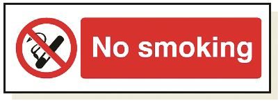 DBG NO SMOKING Sign 360x120mm (Foamex) - Pack of 1