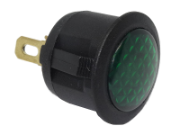 Push-Fit LED Warning Lights | Ø20mm Hole | Green | 12V | Spade Terminal | Pack of 1 - [210.072]