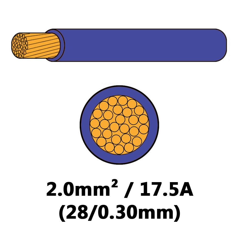 DBG 17.5A (2mm²) Single Core Standard Automotive Cable - PURPLE | 100M - [540.4104/100P]