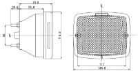 LITE-wire/Perei 1200 Series LED 137mm Square Side Indicator Lamp | 6.3mm Tab | 12V - [SR1200LED-12V]