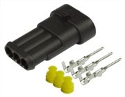 TE AMP Superseal 1.5 Series 3-Way Receptacle Connector Kit w/ Male Pin Terminals (0.75-1.5mm² Cable) - [565.103A]