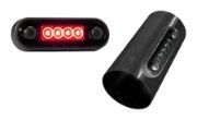 DBG 4-LED Marker Light | Rear (Red) | Dark Bezel | 84mm | Fly Lead | 12/24V - [386.073CD]