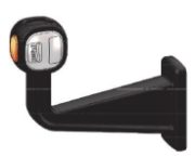 Britax L450 Series LED LEFT End-Outline Marker Light w/ Side 90° Stalk Vertical Mount | Fly Lead [L450.330.LMV]