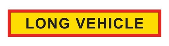 DBG Type 4 (BSAU152) "LONG VEHICLE" Vehicle Marker Board | 1265mm x 225mm | Self-adhesive