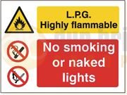 DBG LPG NO SMOKING Sign 480x360mm (Foamex Board) - Pack of 1