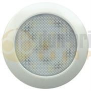 LED Autolamps 7515W-WW (76mm) WARM WHITE 15-LED Round Interior Light WHITE Bezel 170lm 12V