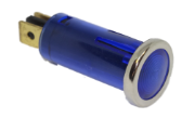 DBG 210.043 12mm BLUE Push-fit Warning Light with CHROME BEZEL 12V