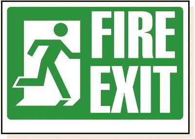 DBG FIRE EXIT RUNNING MAN Sign 360x240mm (Foamex) - Pack of 1