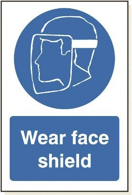 DBG WEAR FACE SHIELD Sign 360x240mm (Self Adhesive) - Pack of 1